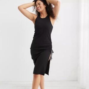 aerie Black Ribbed tank dress